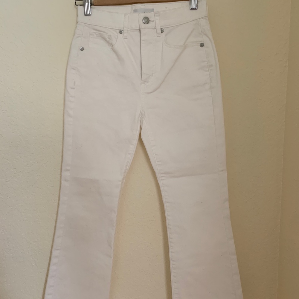 Kick Crop White Jeans